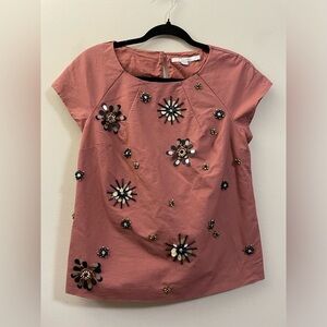 Boden Beaded‎ Blouse in Rose - 4